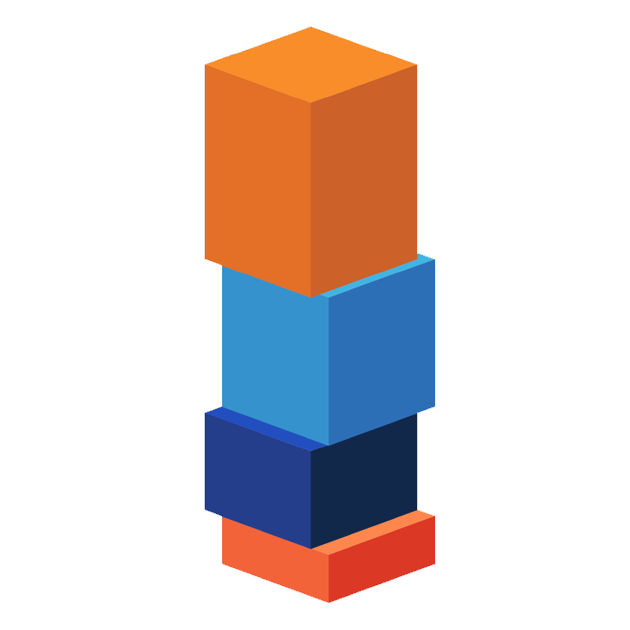 stackable blocks representing online programs